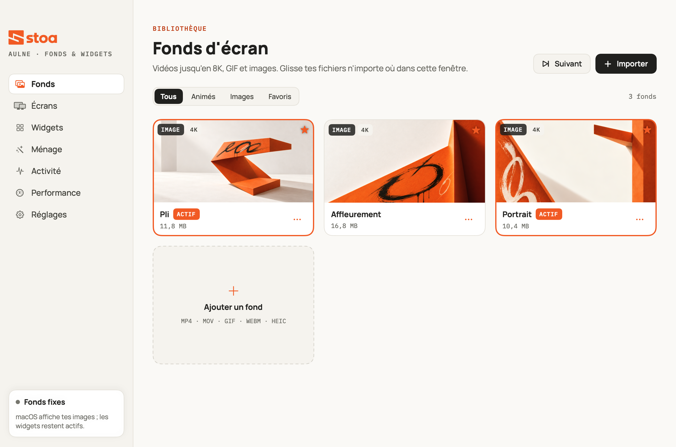 Fonds dans l’application Aulne, version en préparation