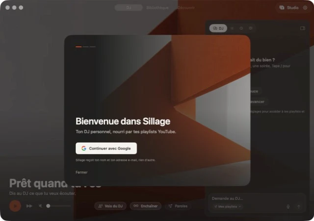 Bienvenue dans Sillage sur Mac