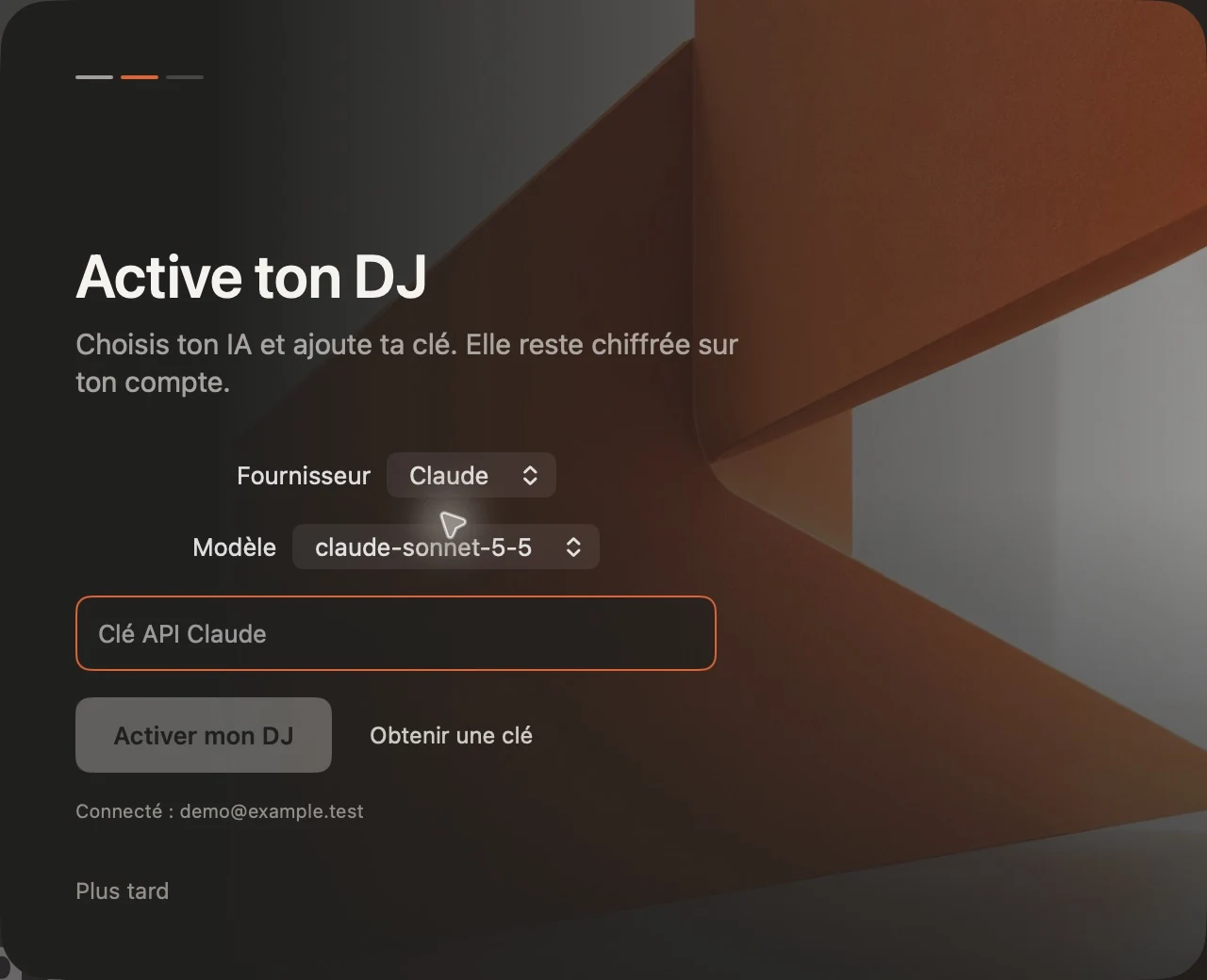 Choisir Claude dans Sillage sur Mac