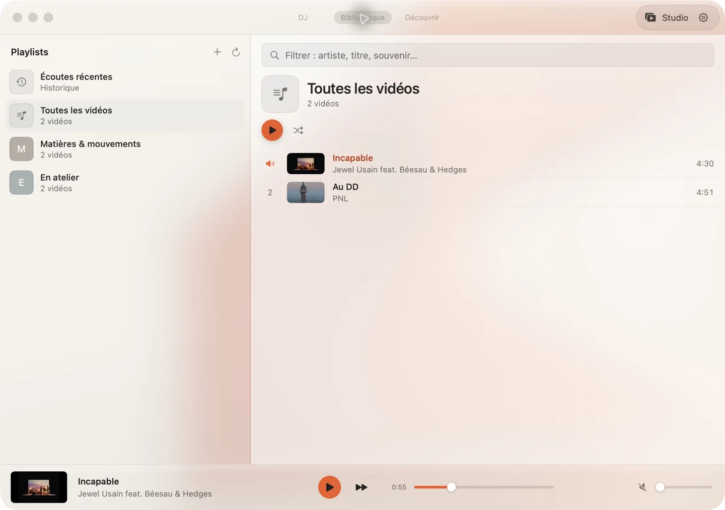 Bibliothèque · claire dans Sillage sur Mac